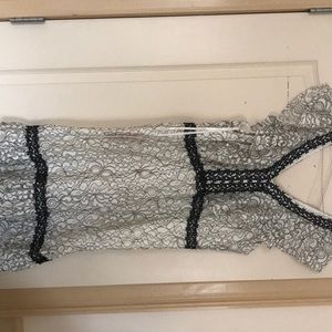 Brand new cannoli cream/ black cocktail dress